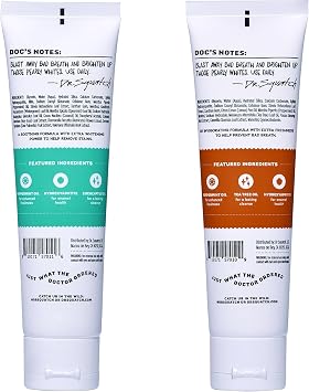 Dr. Squatch Hydroxyapatite Toothpaste Whitening - Natural, Fluoride-Free Toothpaste - Enamel Support - Day & Night Set - Citrus Mint & Spearmint, (4.7 oz, 2-Pack)