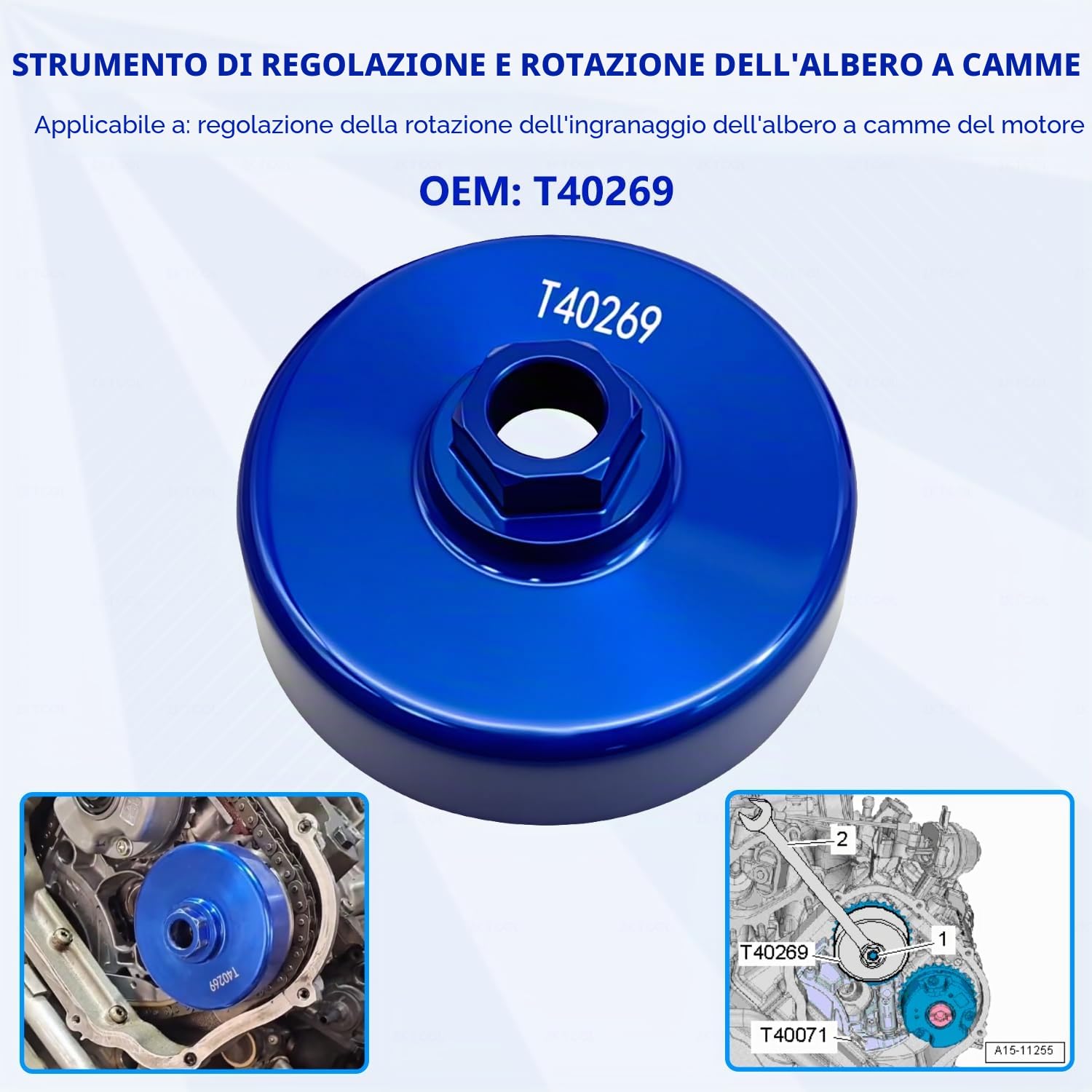ZKTOOL Kit di strumenti per la messa in fase dell'albero a camme del motore compatibile con motore VW Audi 4.0 FSI, TFSI, A6 A8 S6 Bentley Flying Spur 4.0TV8. Uguale a OEM T40264.
