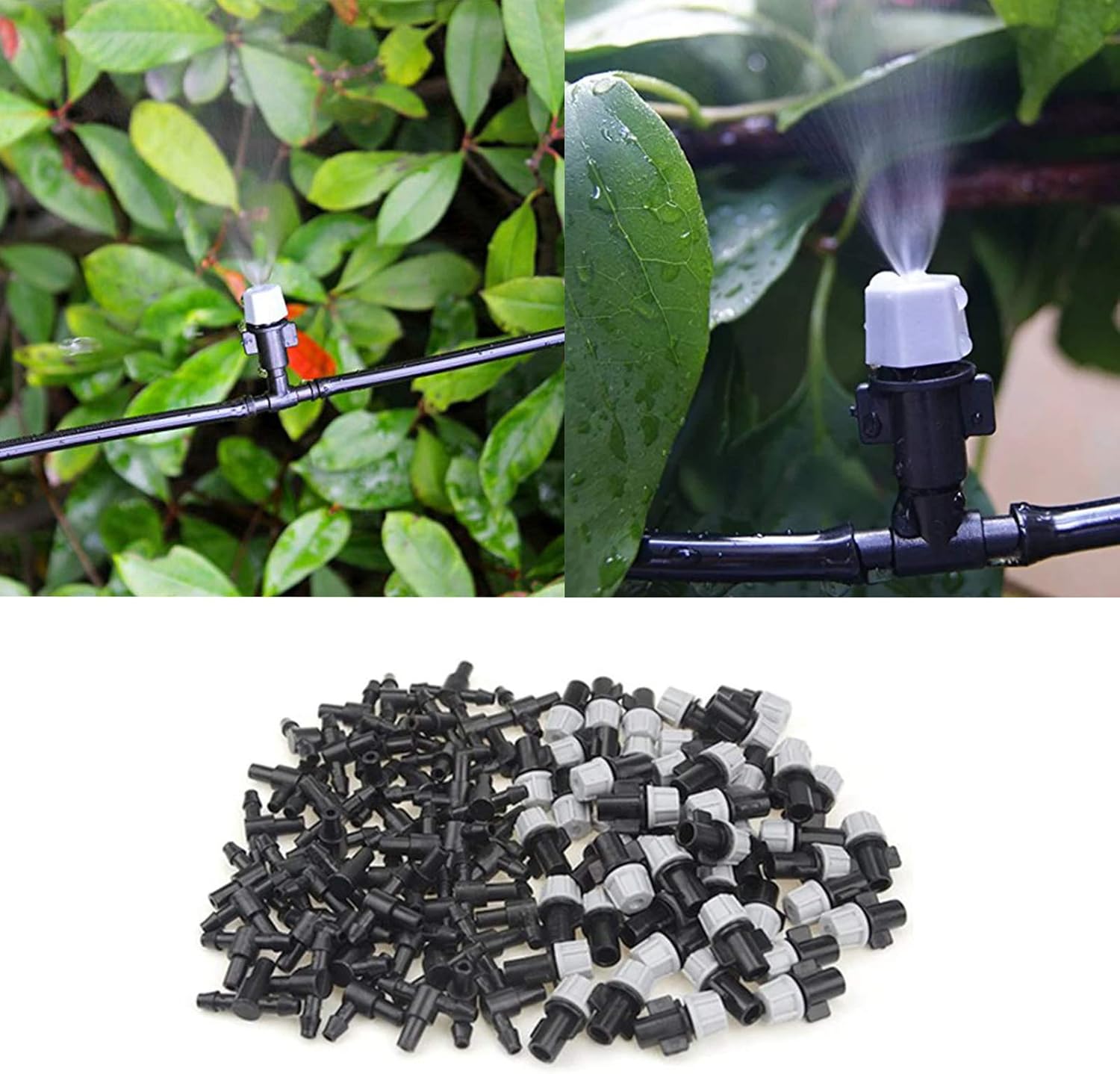 Super Cheap 🛒 Kalolary 50 Pairs Set Misting Drippers Atomizing Sprinkler with Tee Joints for Misting Watering Plant