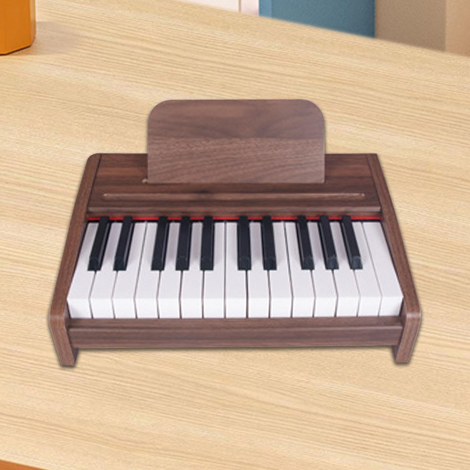 Pianoforte Elettronico Portatile in Legno per Bambini, Alimentato a, Regalo per Neonati, 25 chiaviA