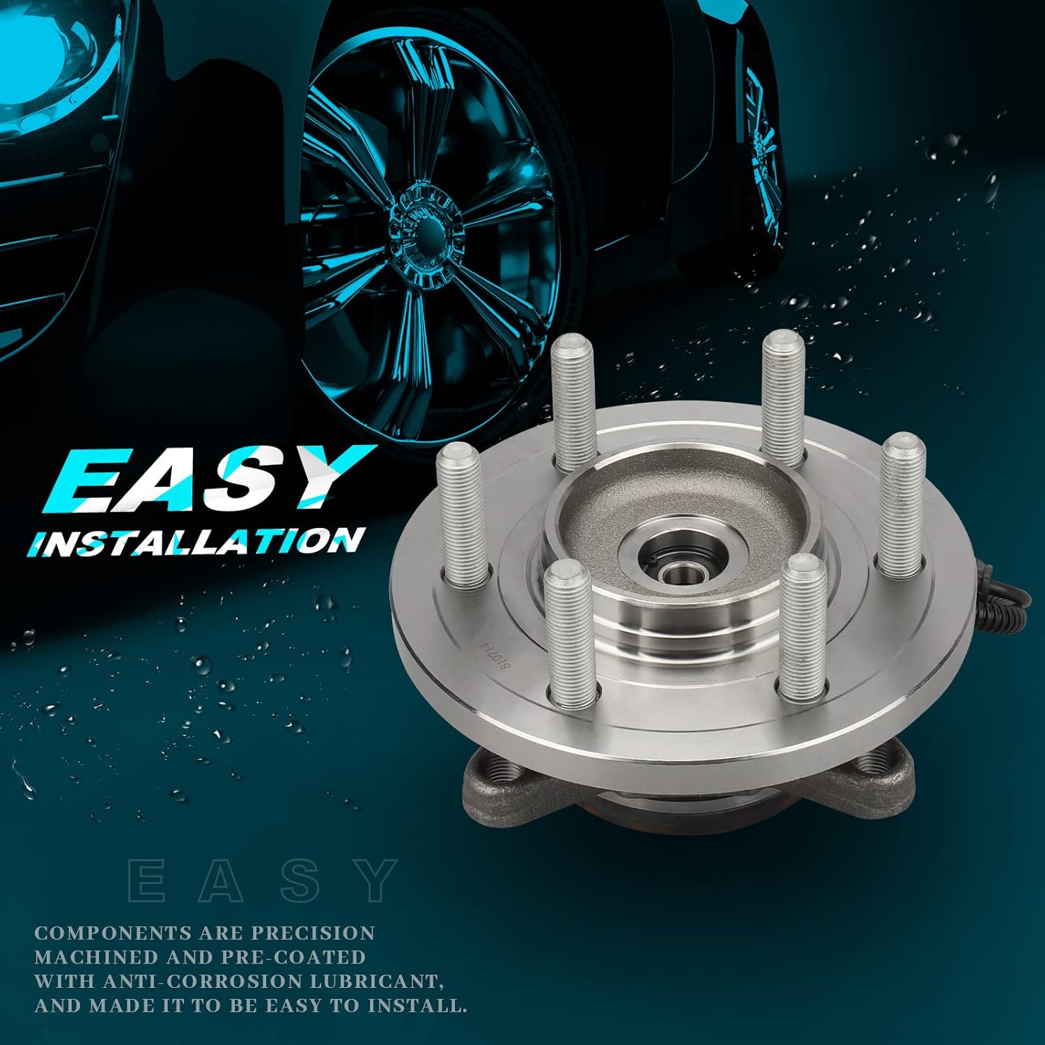 IRONTEK 515169 4WD Front Wheel Hub and Bearing Assembly Compatible for Ford 2015-2017 F150 Wheel Bearing and Hub Assembly; w/ABS 6 Lugs 2 PCS