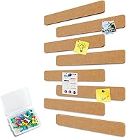 Vista 9 de Barra de fieltro de 13 x 2 pulgadas, paquete de 8 tiras para tablón de anuncios con 40 pasadores de empuje, tableros de notas de oficina en casa