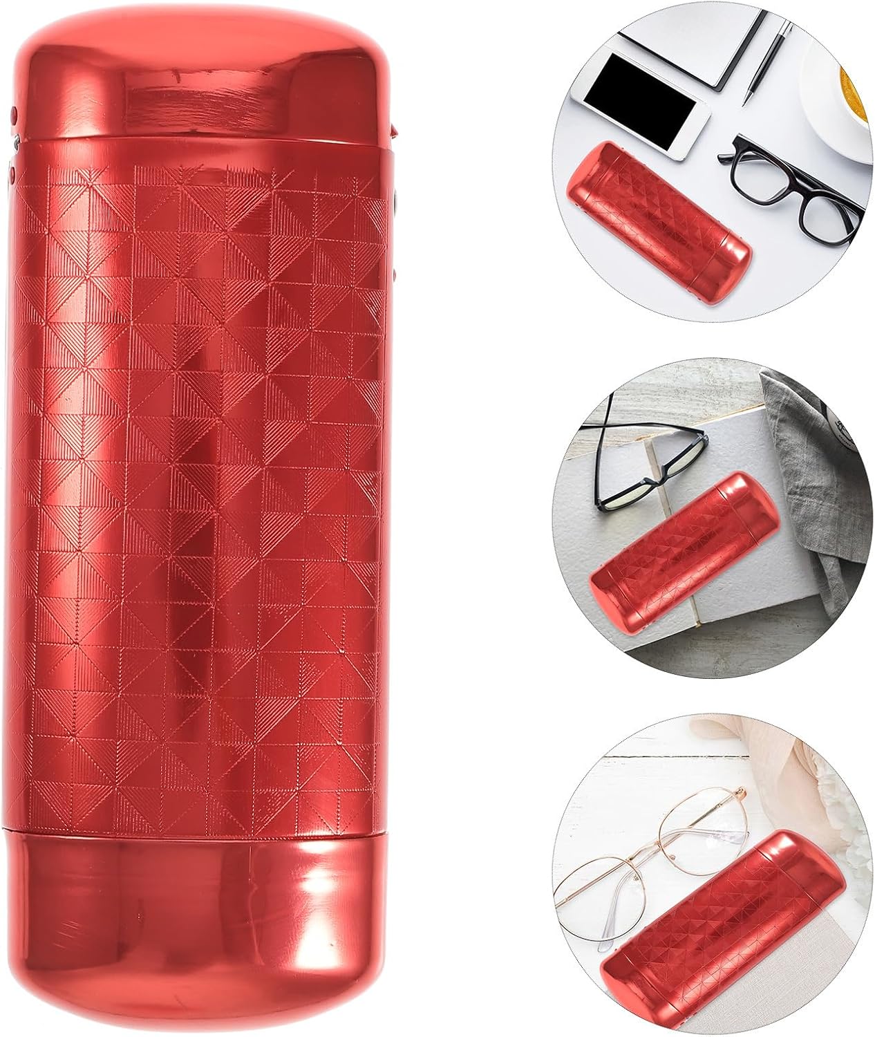 TENDYCOCO Hard Shell Portable Glasses Case Aluminum Metal Eyeglass Case Compact Protective Storage Box for Sunglasses and Eyeglasses Travel Use