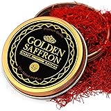 Golden Saffron, Finest Pure Premium All Red Saffron Threads, Grade A+ Super Negin, Non-GMO Verified. For Tea, Paella, Rice, Desserts, Golden Milk and Risotto (2.0 Grams) 2.0 Grams Standard
