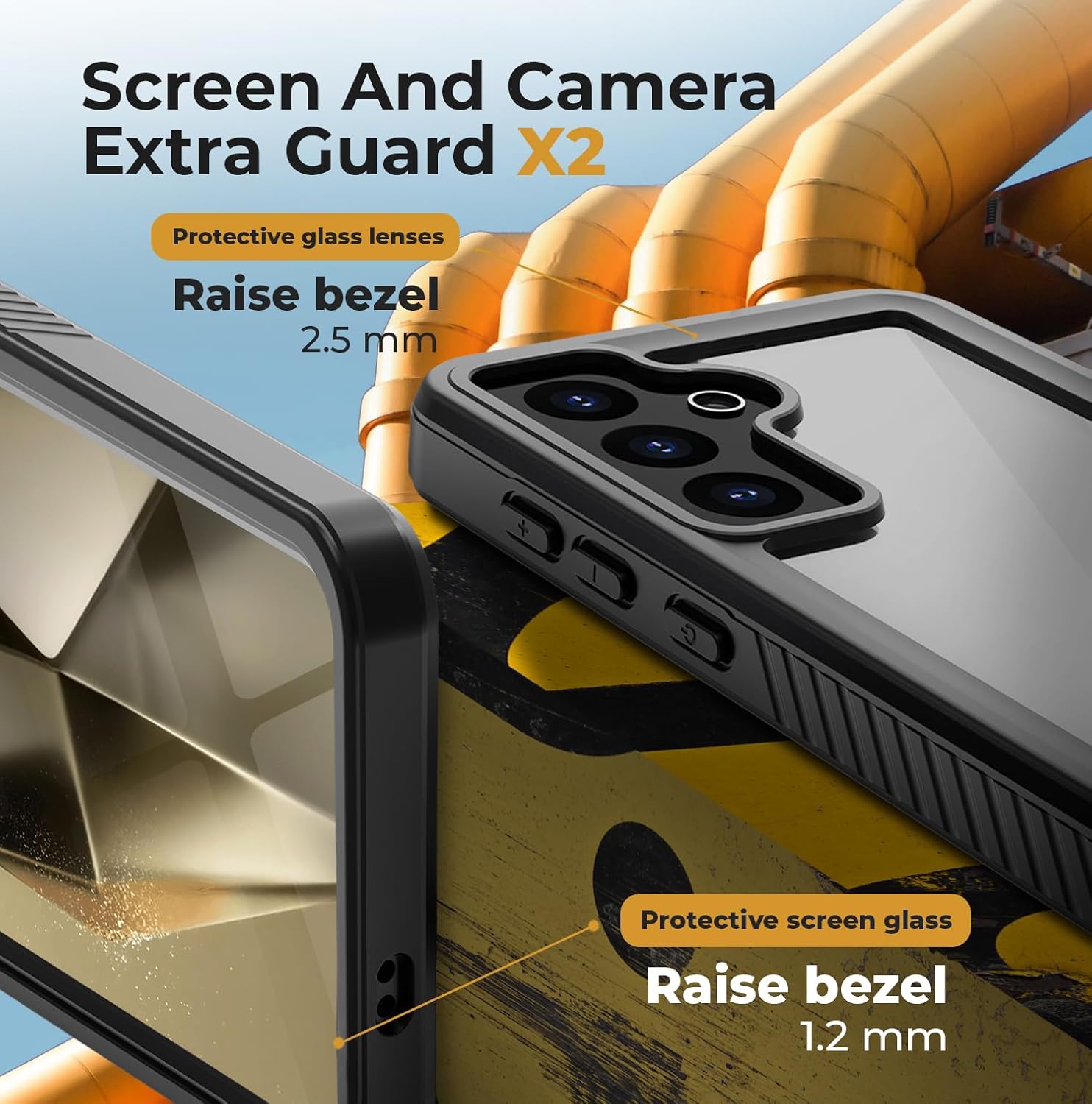 MOTIVE Designed for Samsung Galaxy s24 Plus Waterproof Case, Built-in Lens & Screen Protector, 12 FT Military Grade, Full Body Shockproof, Dustproof, IP68 Underwater, s24 Plus case 5G 6.6” | Black
