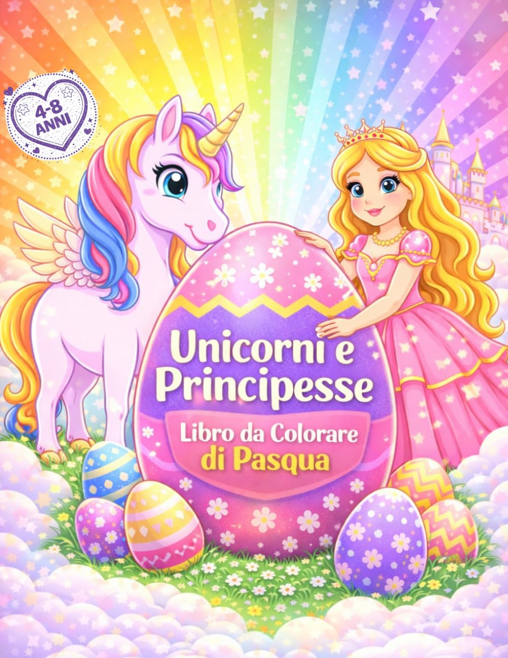 Libro da colorare di Pasqua per bambini 4-8 anni unicorni e principesse: Magiche avventure con uova di Pasqua unicorni principesse coniglietti e ... Books – Libri per la Gioia del Tuo Bambino)