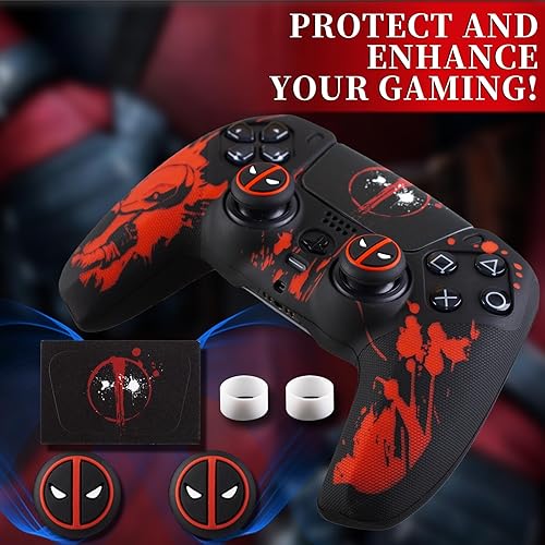 Miniatura 7 de Funda de silicona antideslizante para controlador PS5 con tapas para pulgar x 2 y pegatina x 1 (Depool) 1,3,4,5,2,6