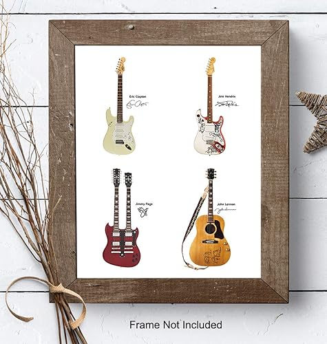 Miniatura 7 de Iconic Rock Star Guitars Wall Art Poster - 8x10 Photo Print - Cool Gift for John Lennon, Jimmy Page, Jimi Hendrix, Eric Clapton Fans, Guitarists,