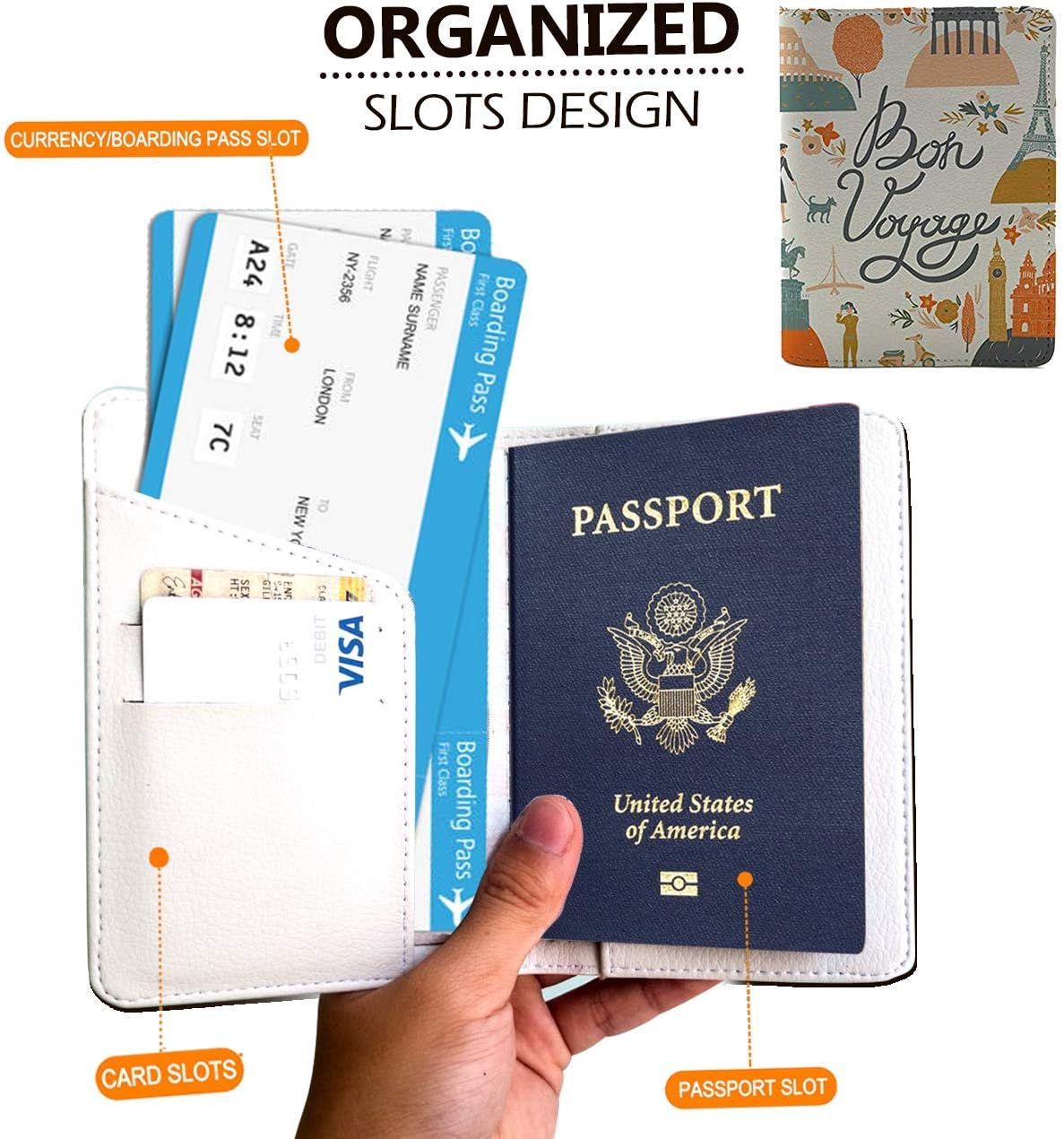  | Bon Voyage - Wanderlust Collection - Leather Vintage Map - Passport Holder - Travel Accessories | Passport Covers