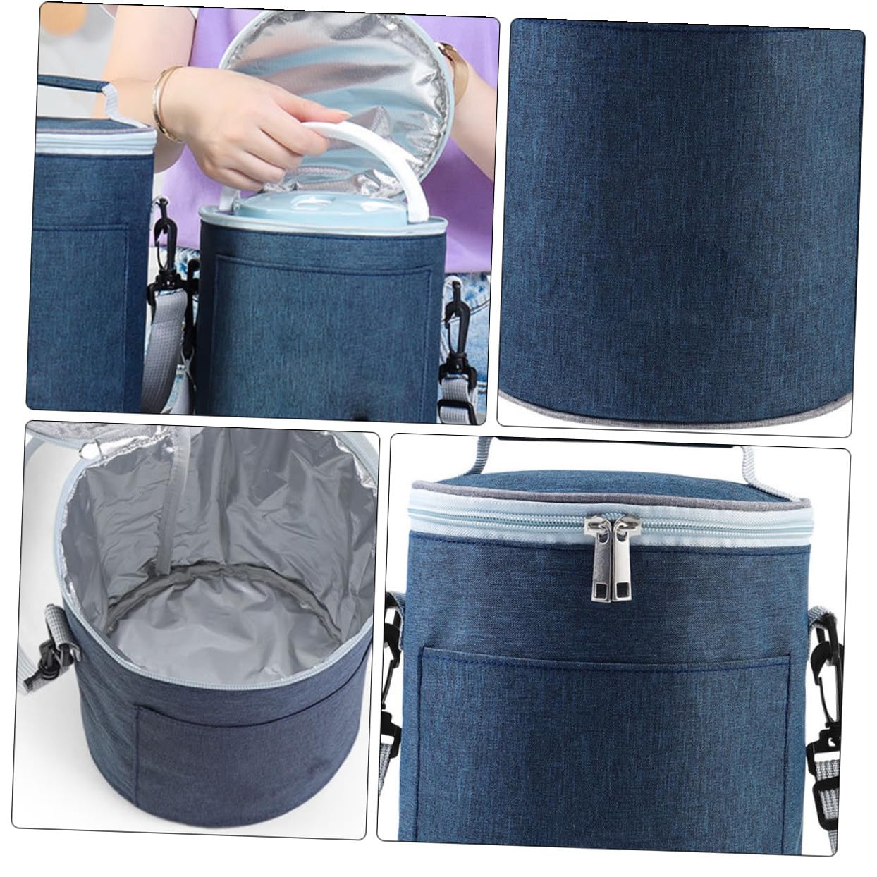 VANZACK Isoliertasche aus Oxford mit Aluminiumfolie Mittelgroß mit Handgriff und Schultergurt Vielseitige Thermotasche für Lunch Camping Arbeit und Reisen