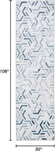 Miniatura 2 de DECOMALL Coronado - Alfombra de pasillo lavable a máquina, moderna geométrica de piel de vaca sintética, tapete antideslizante para pasillo, 2 pies