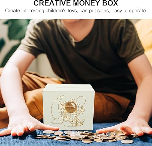 Miniatura 2 de Hucha de madera para dinero, caja de dinero, hucha de madera maciza, alcancía extra grande para adultos, hucha para amantes de la alcancía de madera