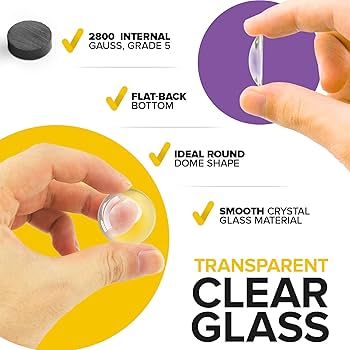 Amazon.co.jp: クラフト用セラミックマグネット 透明ガラスカボション