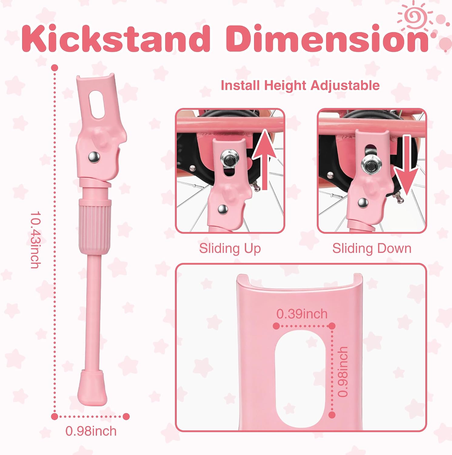 Kids Bike Kickstand for 14/16/20 inch Bicycle Adjustable Center Mount Stand Steel image 3