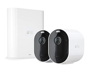 ARLO Wired Pro 3 Wire-Free Security 2 Camera System 2K with HDR, Indoor/Outdoor, Color Night Vision, Spotlight, 160 degree View, 2-Way Audio, Siren Compatible with Alexa (VMS4240P)
