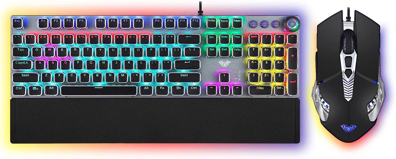Aula T500 Blue Switch Mechanical Keyboard And Mouse Combo