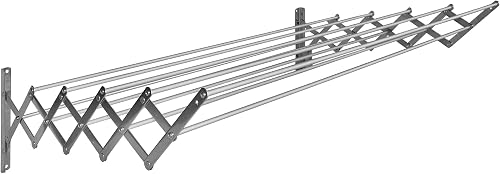 90852 Séchoir à Linge Extensible Inoxydable avec 10 Barre Sauvic