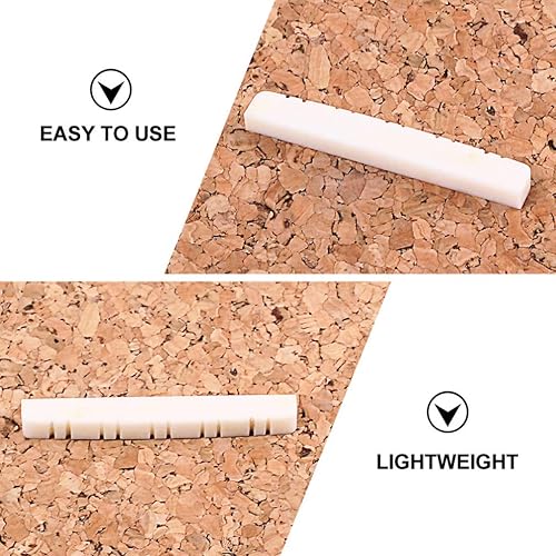 Miniatura 8 de Milisten Tuerca de hueso para guitarra eléctrica, tuerca de repuesto preranurada, material de hueso natural para tono mejorado, fácil instalación,