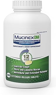 Mucinex DM 12 Hr Expectorant & Cough Suppressant Tablets, one 500 Count Bottle, Powerful Symptom Relief, Lasts up to 12 Ho...