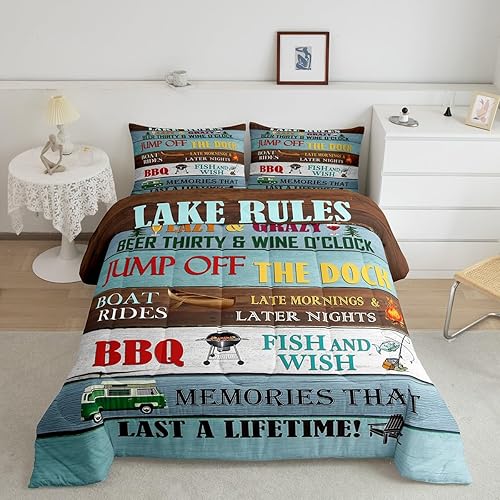 Miniatura 43 de Erosebridal Juego de edredón costero oceánico, juego de edredón de ancla náutica, juego de ropa de cama tamaño individual, juego de ropa de cama con