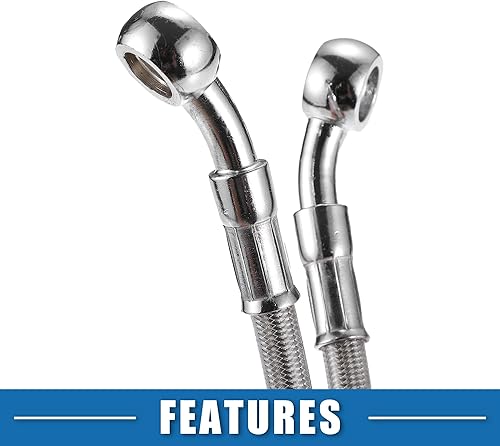 Miniatura 7 de Manguera de aceite de línea de freno hidráulico para motocicleta, 0.394 in ID 55.12 pulgadas de longitud, línea de freno trenzada para ATV