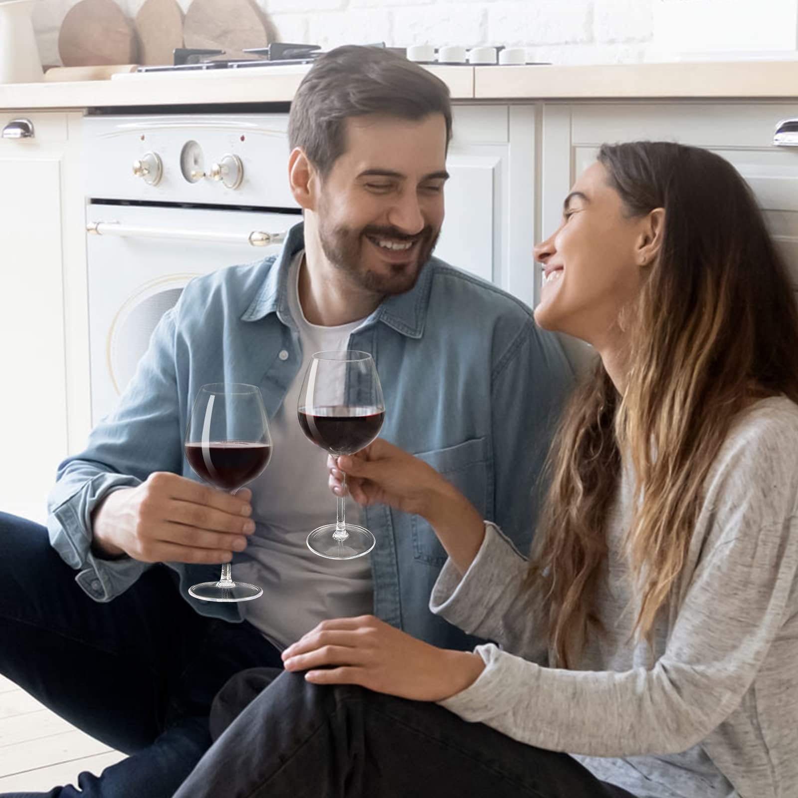 Juego de 6 copas de vino de plástico (15 onzas), copas de vino irrompibles con tallo, 100% Tritan y sin BPA, aptas para lavavajillas, impresionantes para piscina, playa, viajes, piscina, camping,