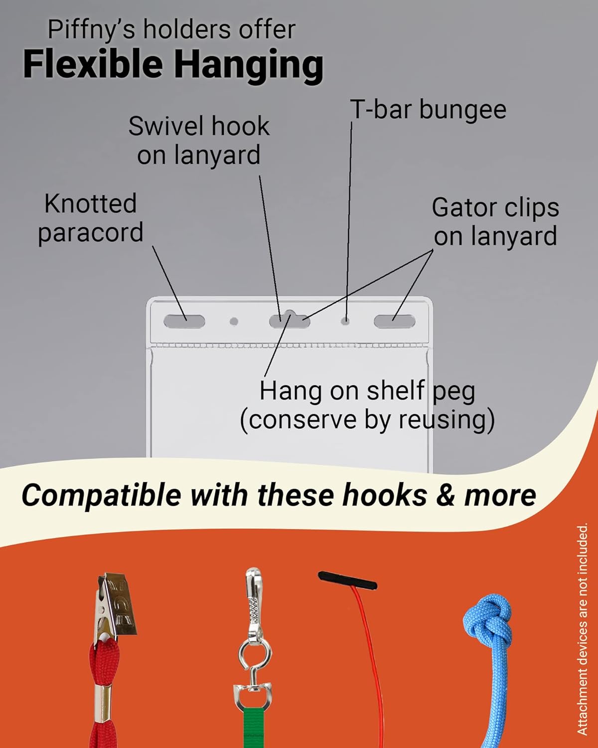 Clear ID Holder for Lanyard - ID Card Holder Waterproof (Inches, 4 x 3 Horizontal 100 Pack) - Image 4
