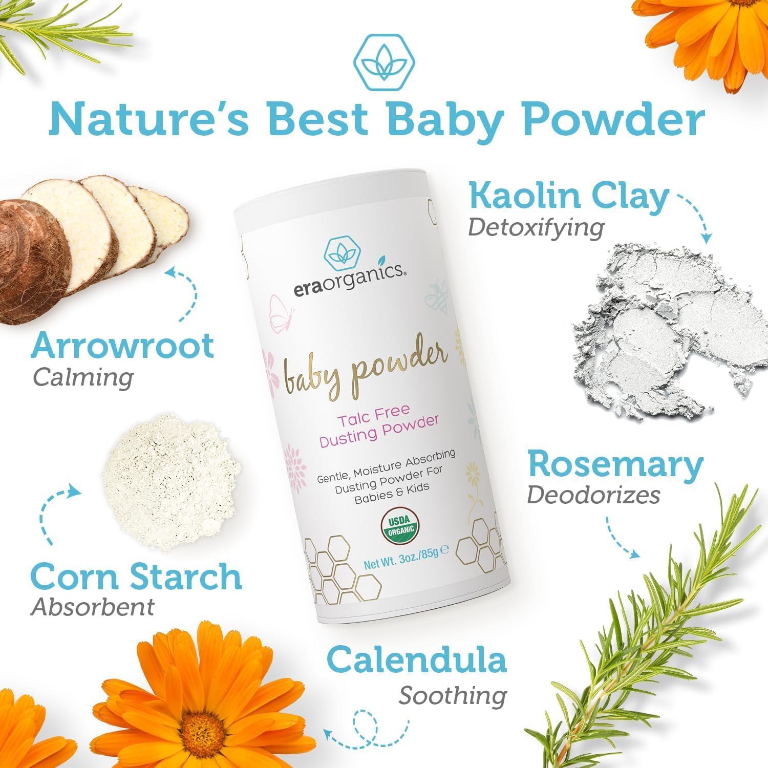 Gentle and Natural: Era Organics Talc-Free Baby Powder Review