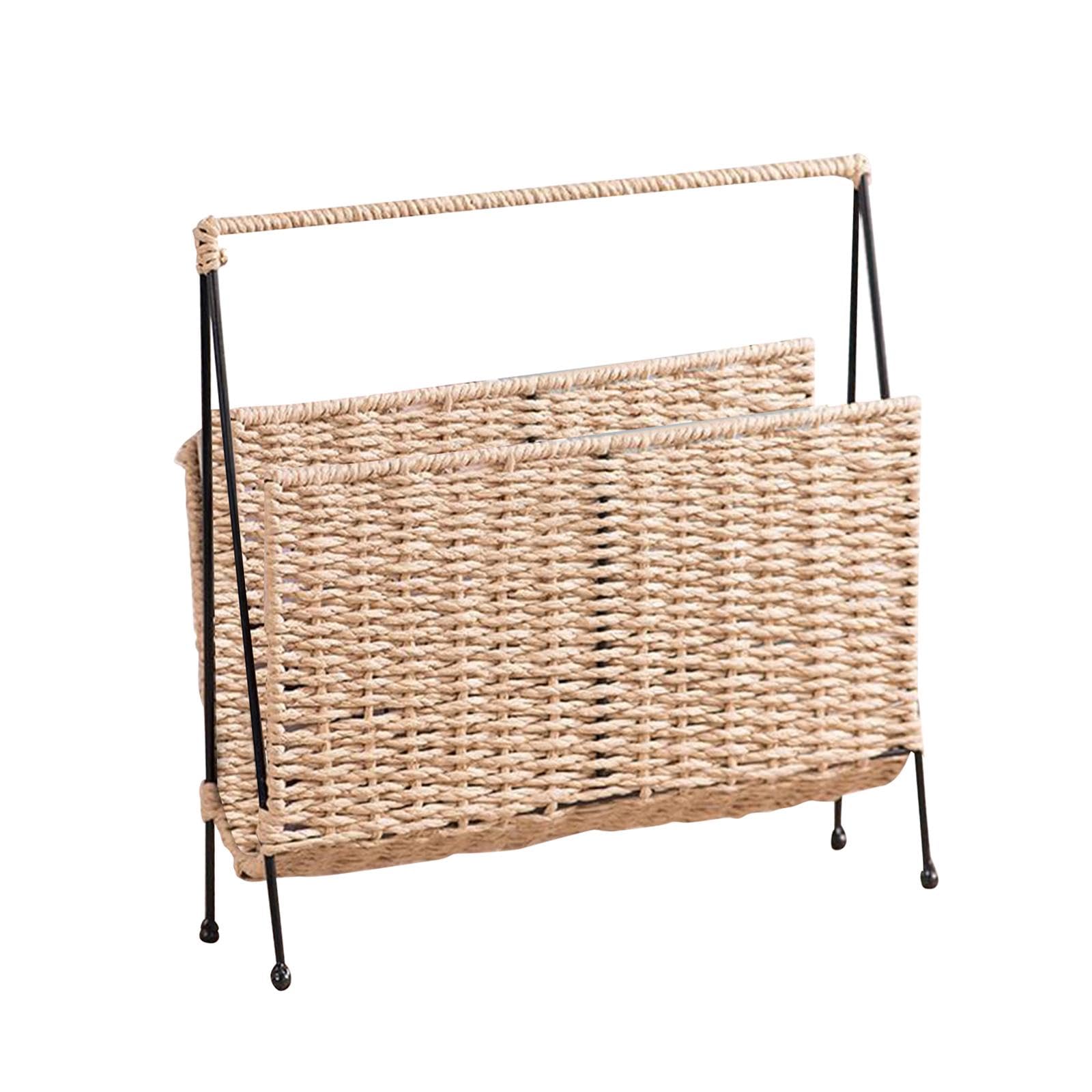 CLUB BOLLYWOOD® Woven Books Storage Standing Basket Shelf Rustic for Sofa or Bedroom | Household Supplies & Cleaning | Home Organization |Home & Garden |1 Magazine Holder Rack-image-34