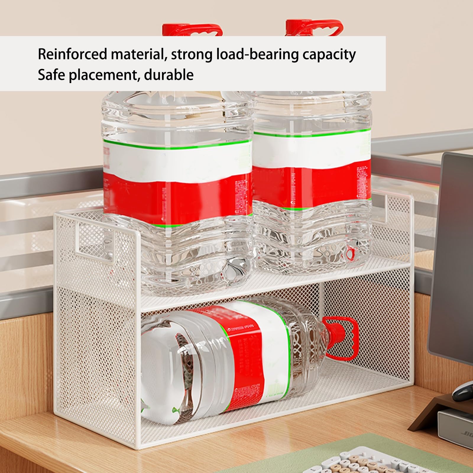 Organizador de Escritorio, Malla Organizador Estacionario, Escritorio Multifuncional de Almacenamiento, para Suministros de Oficina en el Hogar(White,40 * 25cm/15.7 * 9.8in)