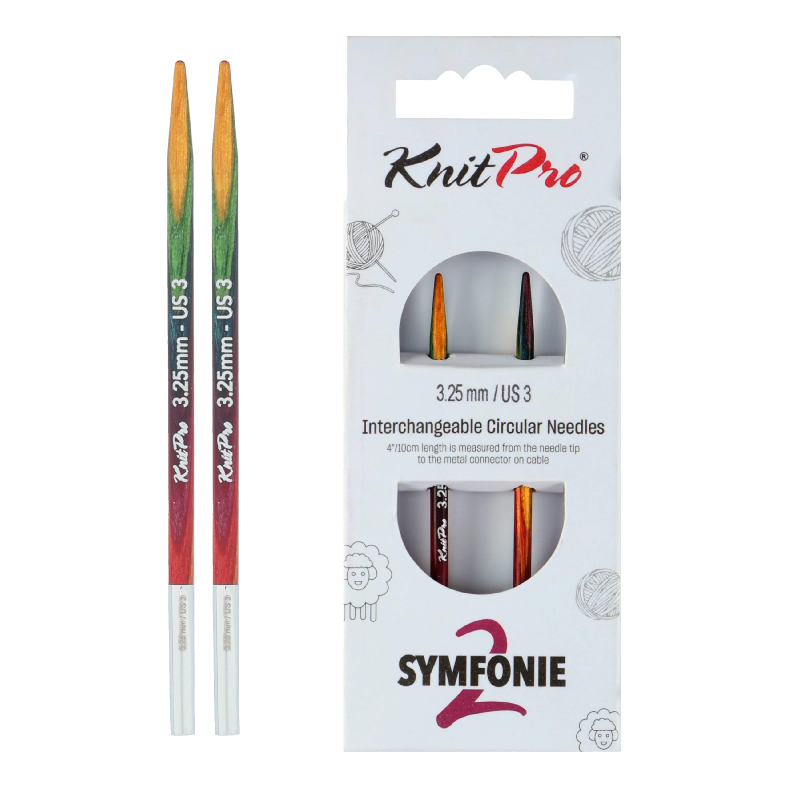 KnitPro Symfonie 2 Normal Interchangeable Needles 5" (13cm) | 3.25mm