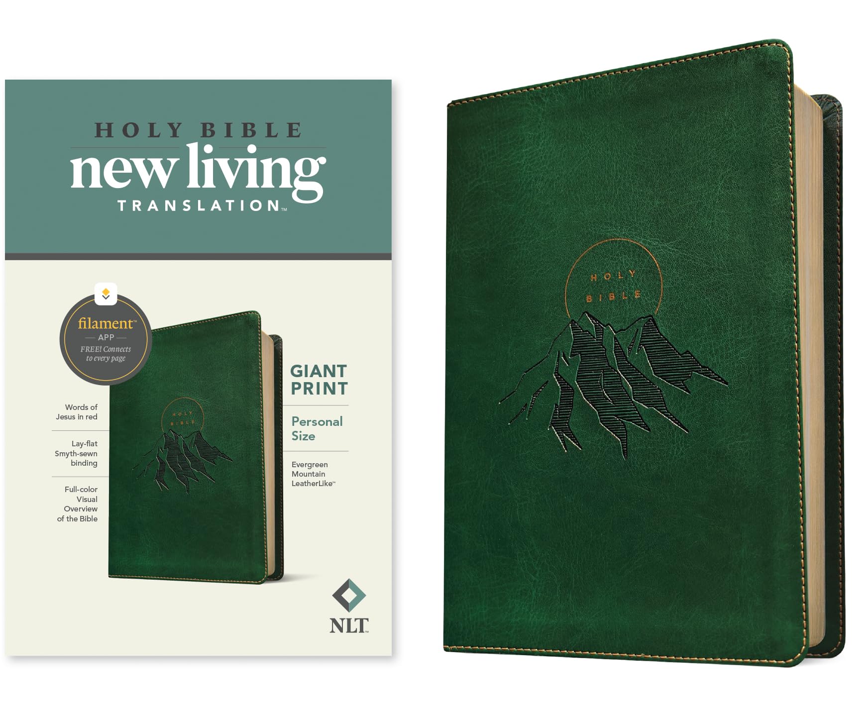 NLT Personal Size Giant Print Bible, Filament Enabled Edition (Leatherlike, Evergreen Mountain ): Nlt Personal Size Bible, Filament Enabled Edition Leatherlike, Evergreen Mountain