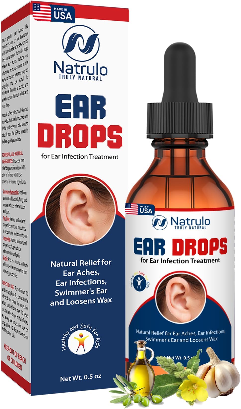 Organic Ear Oil for Ear Infection Natural Eardrops for