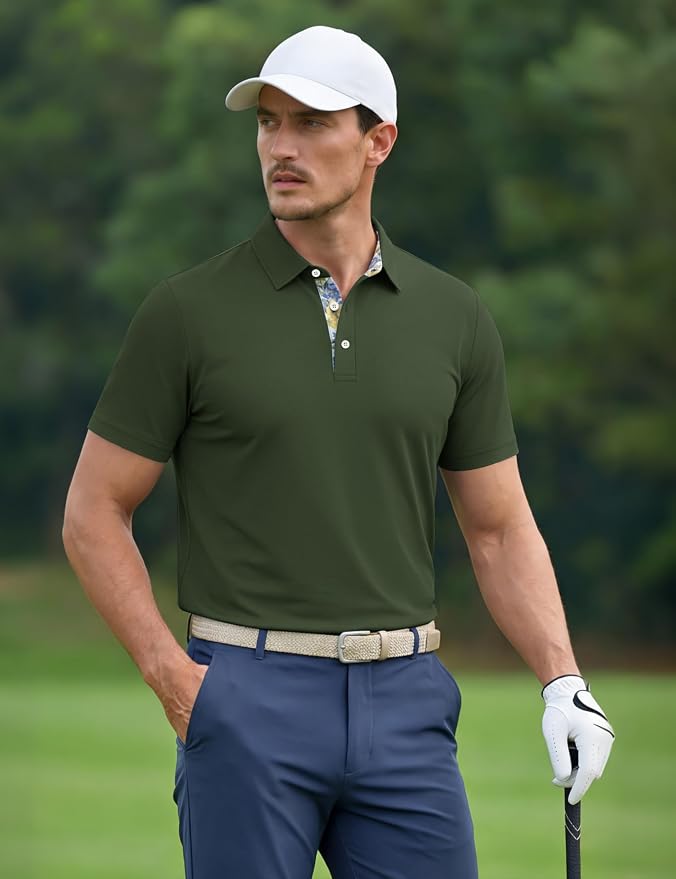 Camisa Polo para Hombre Manga Corta Talla L Verde miniatura 4