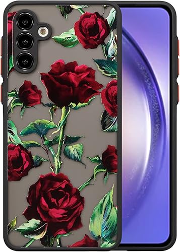 XIZYO Funda para Samsung Galaxy A54 5G, bonita funda de teléfono floral rosa para mujeres y niñas, diseño impreso delgado, translúcido, mate, funda