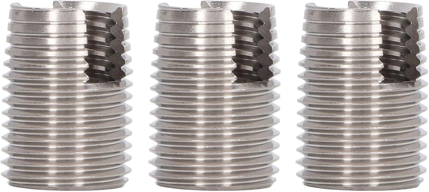 20Pcs Slotted Self Tapping Threaded Insert Stainless Steel M16 X 1.5 22mm, Thread Repair Insert for Automobile, Railroad, Shipbuilding and Aluminum Die Casting