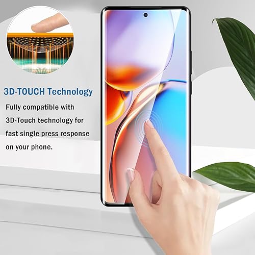 Miniatura 4 de Natbok Paquete de 2 protectores de pantalla compatibles con Moto G84, película de vidrio templado 9H de cobertura completa, resistente a los