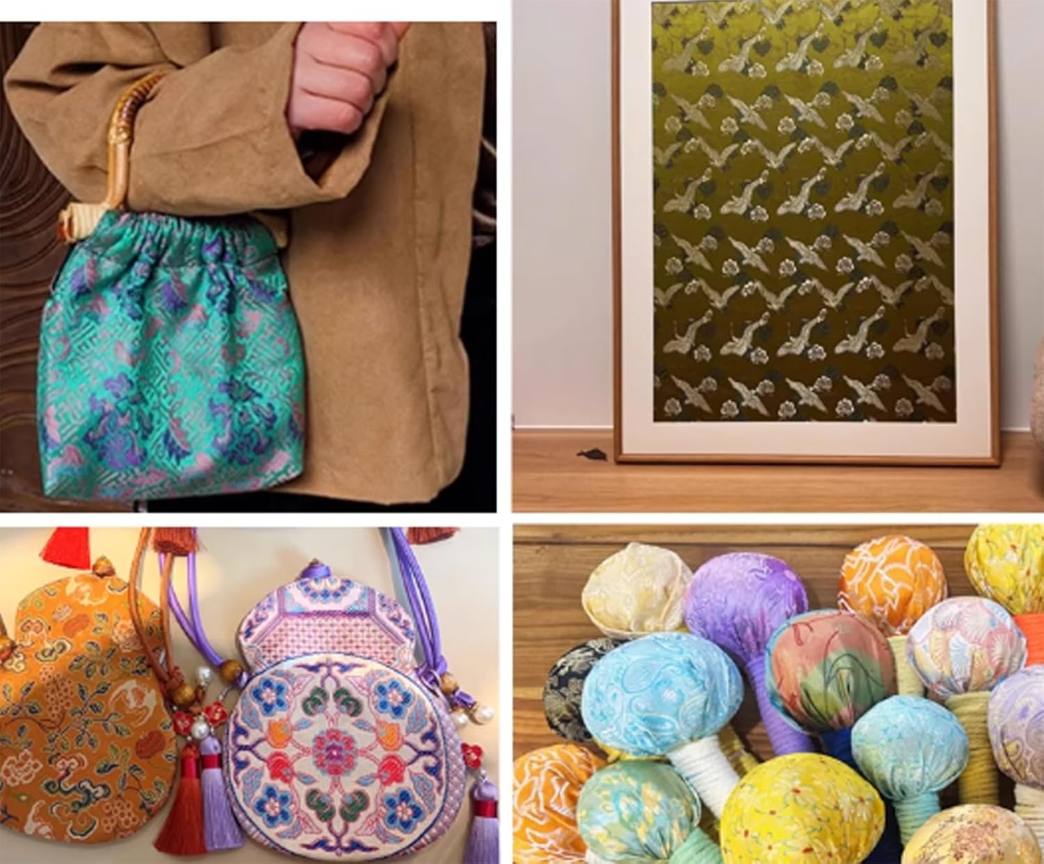 Brocade Fabric by The Yard, 29.5 Inches for DIY, Craft, Luxurious Sheen, Lightweight and Crisp Drape Wedding Dress, Costumes, Fashion, Se(Size:5m/196.8inches,Color:02- Green)