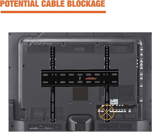 Miniatura 6 de CHARMOUNT Soporte de pared fijo para TV de 26 a 55 pulgadas, soporte de TV ultradelgado de perfil bajo con VESA máximo de 15.748 x 15.748 in,