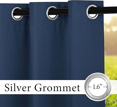 Miniatura 20 de RYB HOME Outdoor Curtains Blackout - 2 Panels Outside Curtains Waterproof Thermal Insulating for Patio Porch Garage Garden Gazebo Universal Biscotti