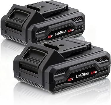 20v 2.0 Ah Lithium Ion Battery,Lithium Battery Features a Real-time Power Display Function,Extended Runtime for Cordless Power Tools 2 Pack