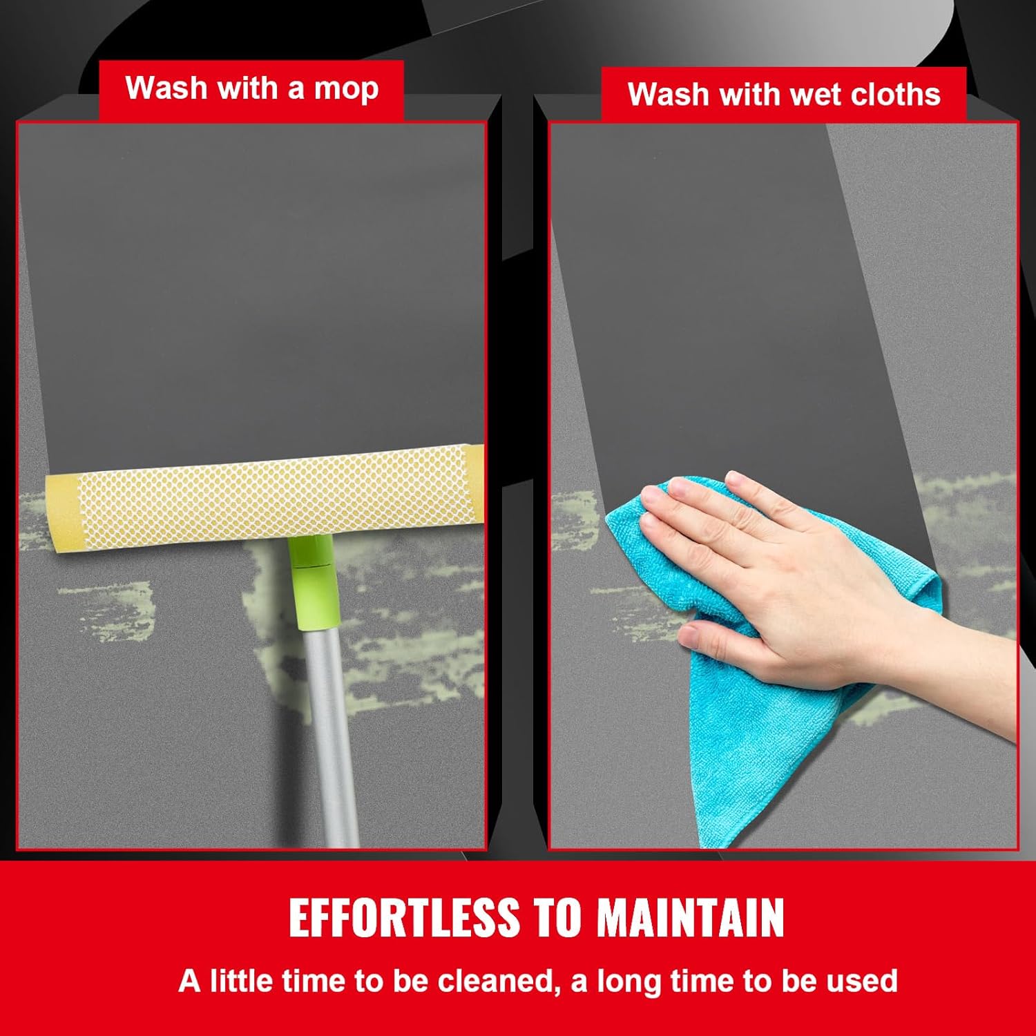 Happybuy 6.6x3.9ft Dance Floor, PVC Vinyl, 0.06in Thick, Black/Grey Reversible, Non-Slip, Portable, Ballet & Jazz Dance
