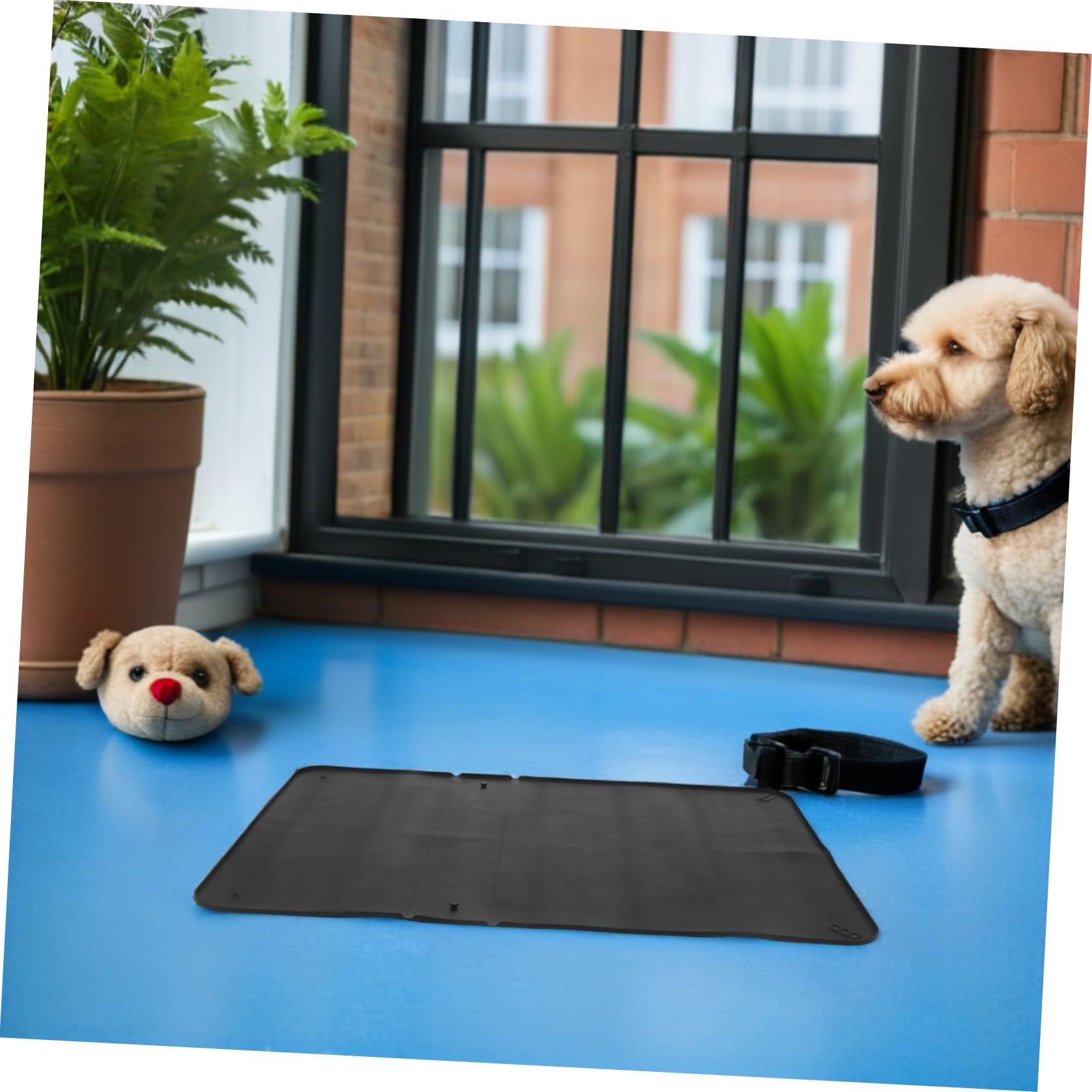 Outanaya Porta Traversine Tappetino Igienico Flessibile e Compatto Nero in Silicone per Addestramento Cani per Area Animali e Casa