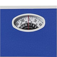 Vista 2 de Medline Báscula mecánica de baño, capacidad de peso de 300 libras, color azul, herramienta de medición de peso precisa y duradera para uso doméstico