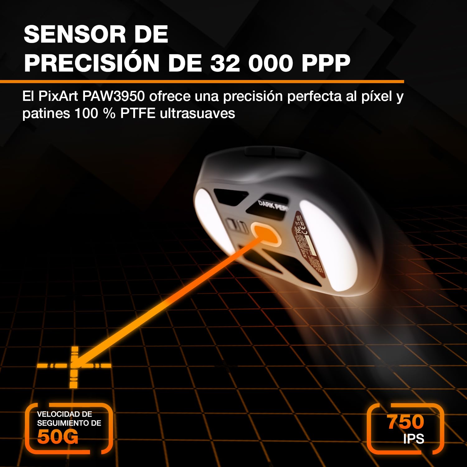 be quiet! Dark Perk Ergo Ratón ergonómico para PC, 55g de Peso Ligero, batería inalámbrica de Ultra Larga duración, tasa de sondeo de 8,000 Hz, Sensor PixArt PAW3950, 32,000 dpi, Interruptor 70m
