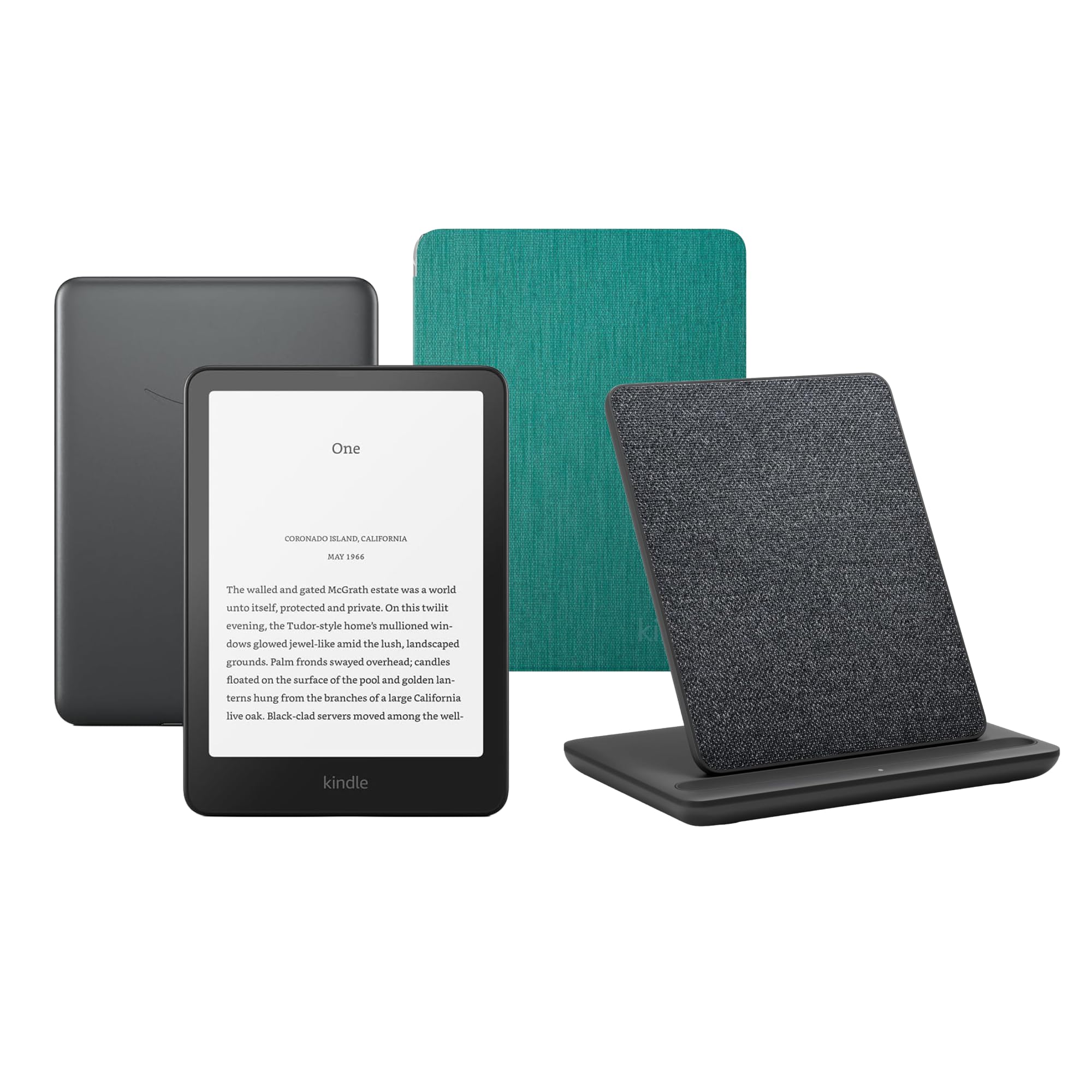 Kindle Colorsoft Signature Edition (32 GB) Ohne Werbung Mit jade transparenter Hülle und Kabelloses Ladedock