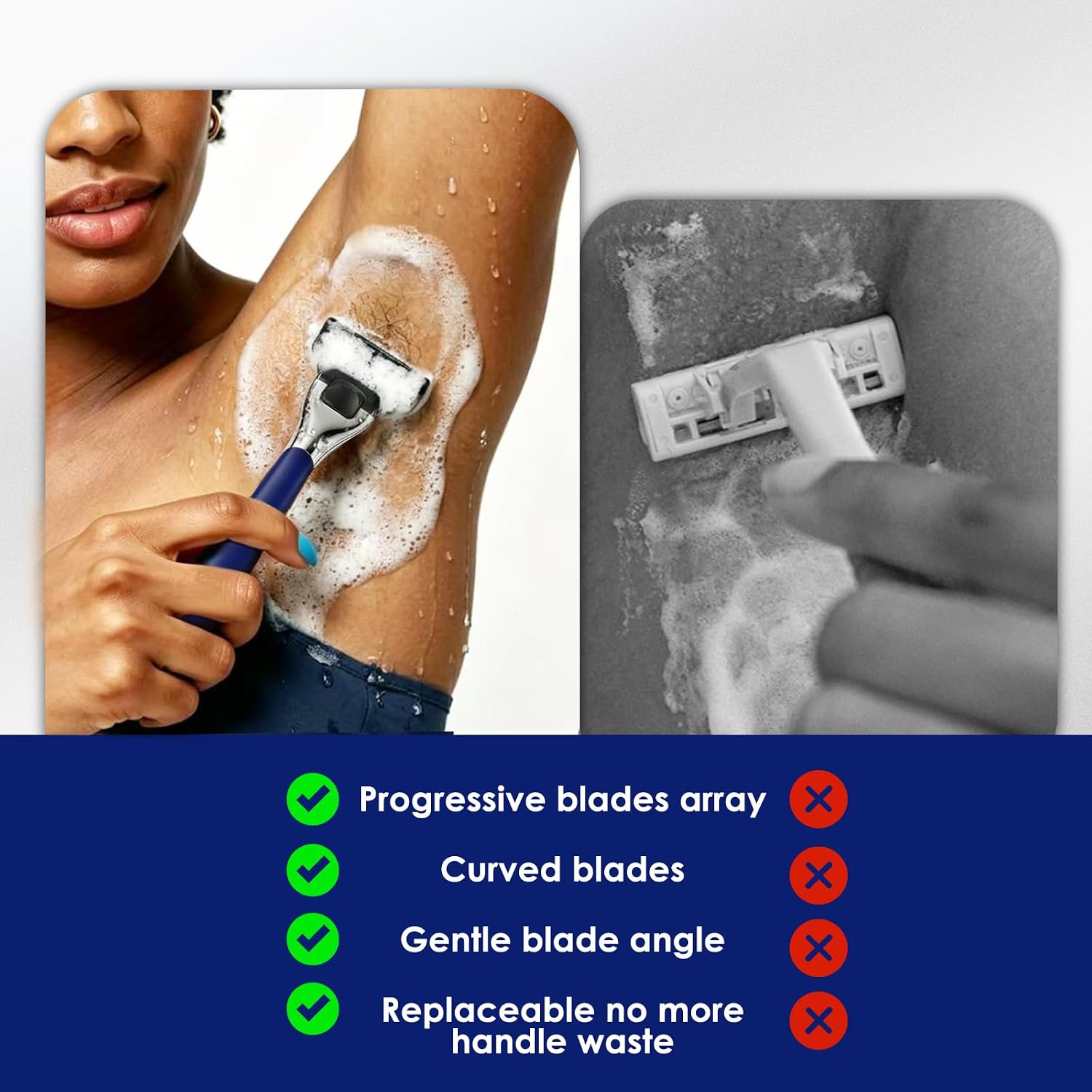 5-Blade Razor Refills, 8 Count, Designed for All Skin Types | Nickel-free Skin Comfort Coating Stainless Steel Blades