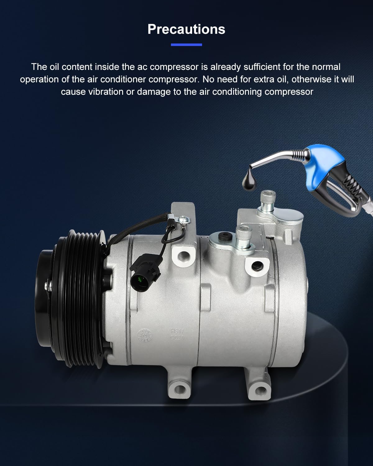 ECCPP AC Compressor Fast Cooling Fit for Kia Sedona 3.5L 2002 2003 2004 2005 Air Conditioning Compressor 6 Grooves HS18