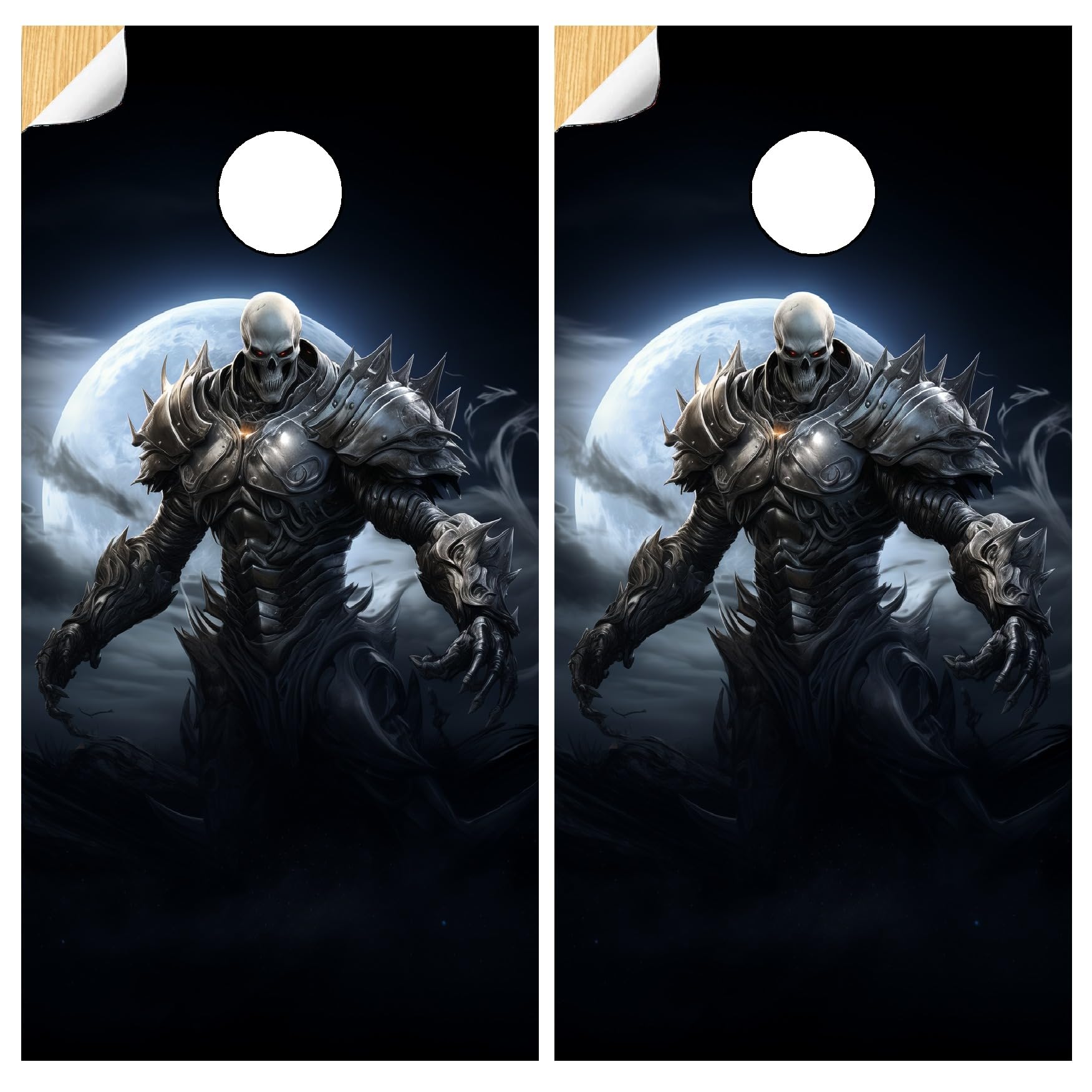 GRAPHIX EXPRESS Cornhole Board Wraps - Cornhole Wraps for Boards - Cornhole Decals for Boards - Cornhole Vinyl Board Wrap - Cornhole Skins for Boards - Cornhole Set - C310 Skeleton Armor