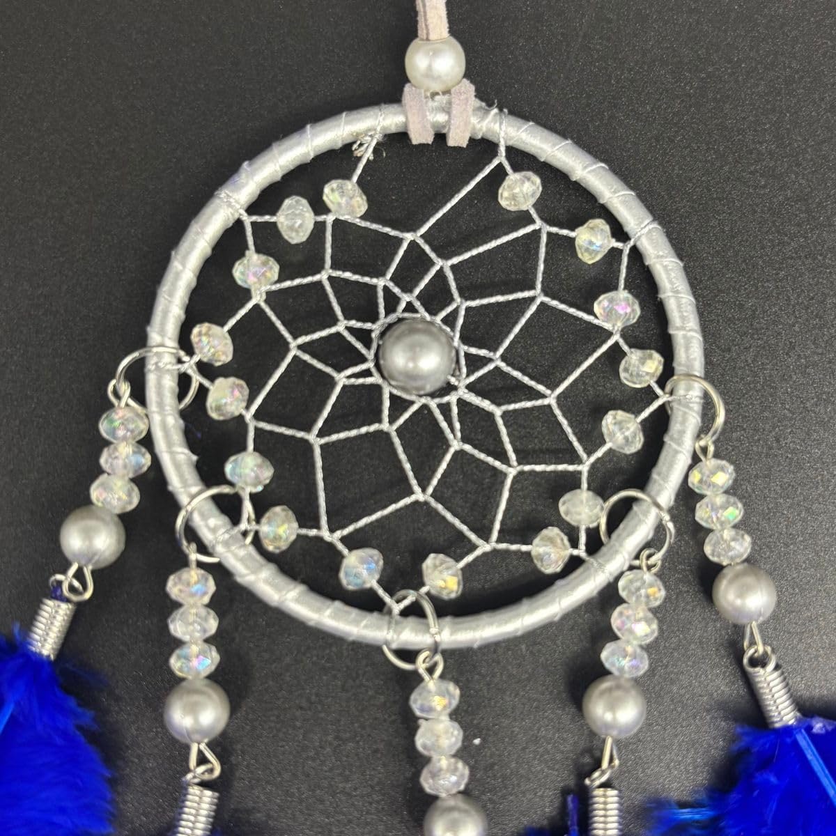 Dream Catcher for Car Boho Rear View Mirror Hanging Decor Blue | Fluffy feathers, Handmade, Small, Car Charms Ornament, For Women,For Nursery room, For Bedroom,For Window